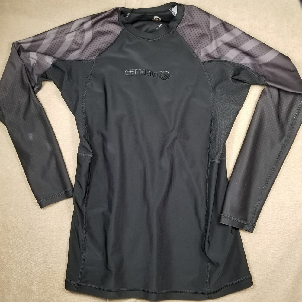 Sanabul Mens All Black Long Sleeve Rash Guard Medium ER-LS-ALLBLACK-M  IBJJF